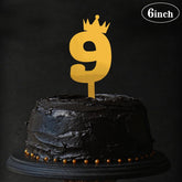 PartyCorp Gold Acrylic Number Nine Digit 6 Inch Cake Topper, 1 Piece